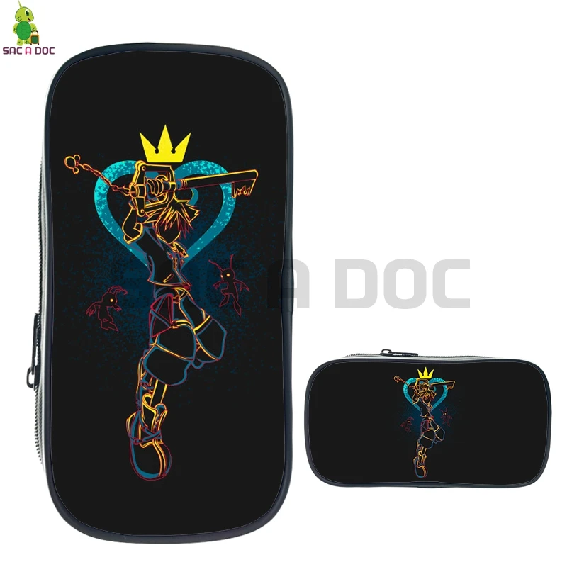 

Anime Kingdom Hearts Sora Shadow Cosmetics Bag Large Pencil Box for Teenage Girls Boys Kids School Supplies Purses Makeup Bags
