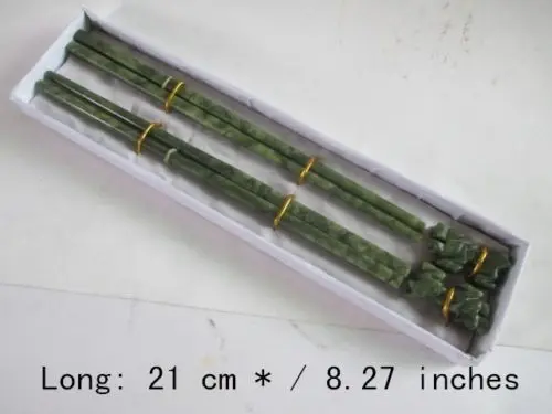 

8.27 inches / 100% natural color jade two pairs of chopsticks.Kirin station