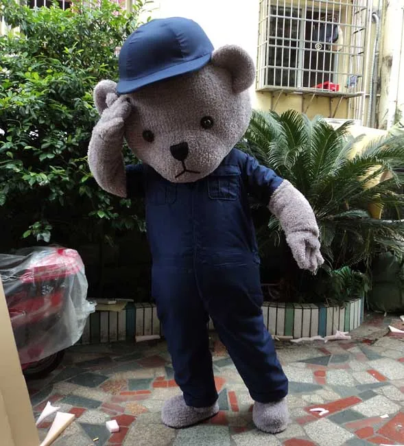 

Fur Teddy Bear Mascot Costume Teddy Costume Adult Fancy Dress Clothing Christmas Gift mascotte costume