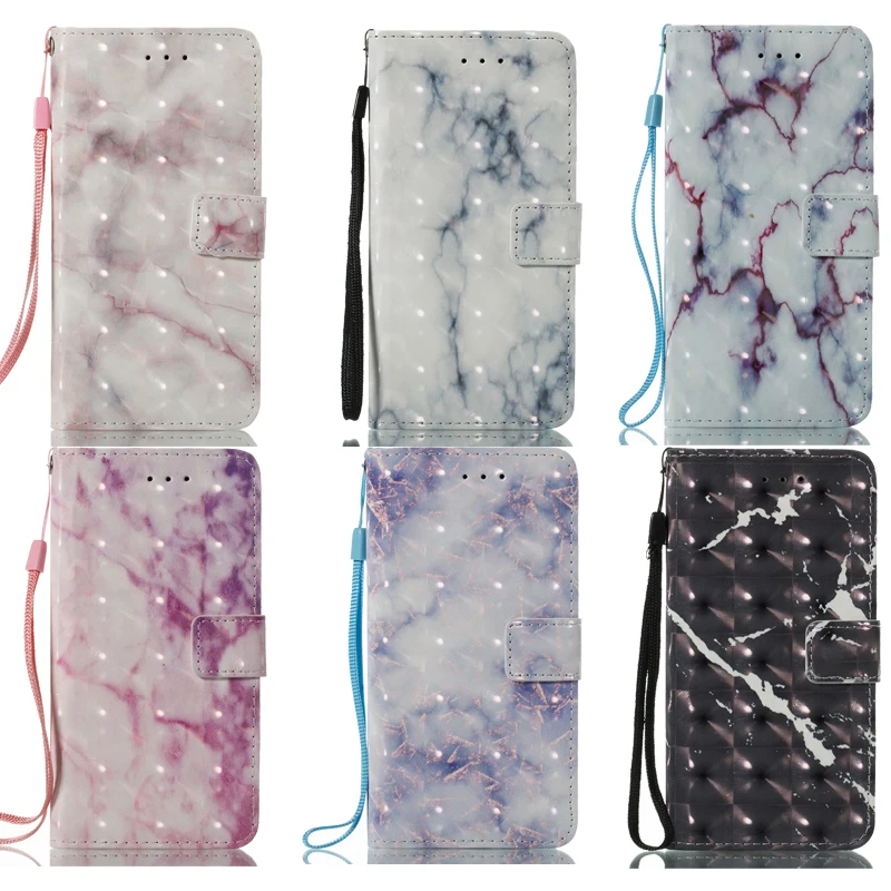 

Marble Leather Wallet Flip+Soft Phone Silicone Cover Coque for Huawei P8 Lite 2017 P9 P10 Lite Y5 Y6 2017 Honor 6A 6C NOVA2 Case