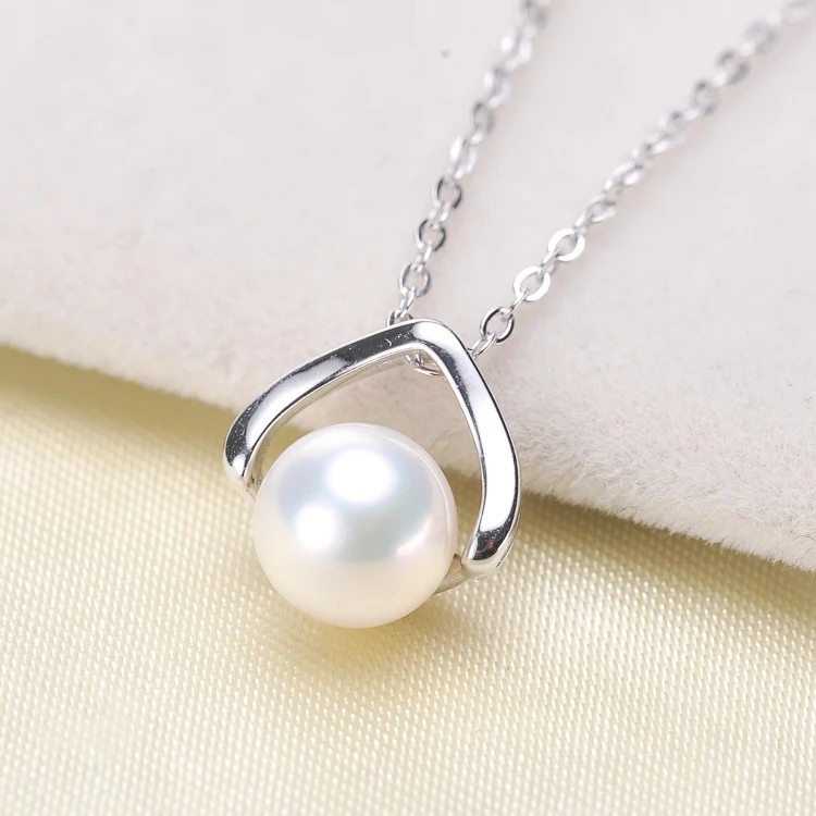 

925 Sterling Silver Pearl Pendant Unique Designed Necklace Pendant Findings Jewelry Parts Fittings Women Accessories, 3pcs/lot