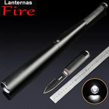 

CREE XM-L T6 Baseball Bat LED flashlight 5 modes knife torch light 18650 lantern for Emergency self defense