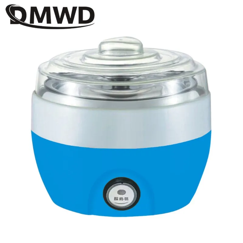DMWD Electric Yogurt Maker Yoghurt DIY Tool Kitchen Appliances Automatic Liner Material Stainless Steel Yogurt Maker 1L EU US