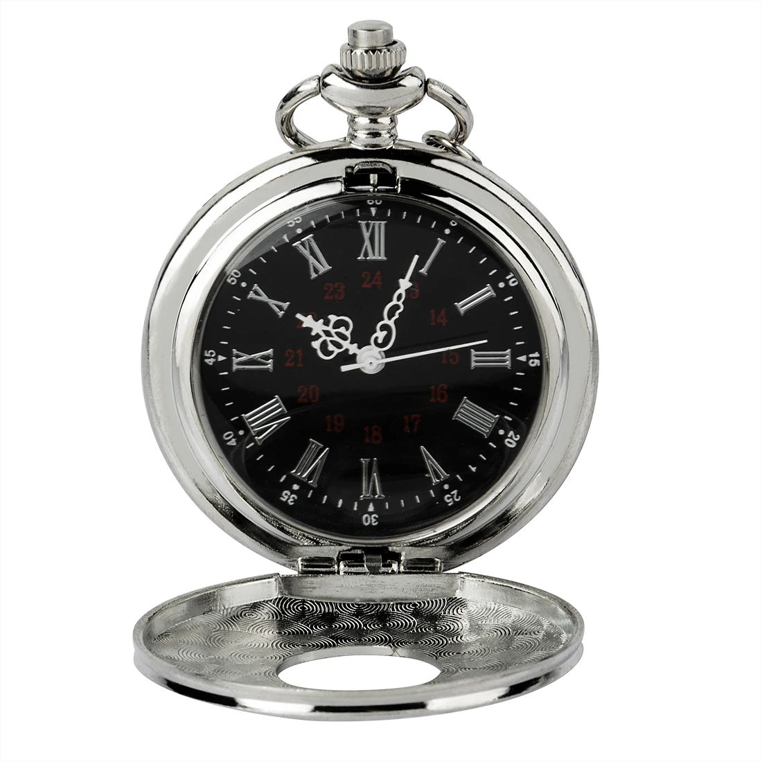 

Silver Roman Arabic Number Quartz Antique Pendant Chain Pocket Watch for Men and Women with Necklace Pocket Chain clock