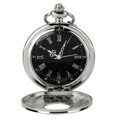 Серебряная римская часы «арабский номер» кварцевые антикварная подвеска карманные часы на цепочке для мужчин и женщин с Цепочки и