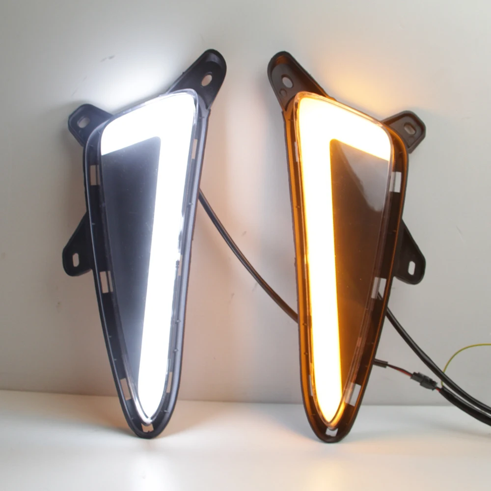 castaleca 1 pair LED Daytime Running DRL Turning Signal fog lamp Auto Rear Bumper Brake Lights For Toyota CHR C HR 2016 2017 | Автомобили