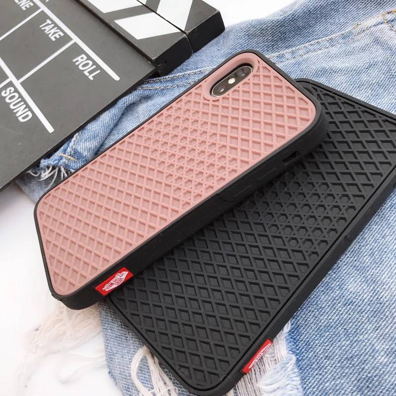 

New Street Waffle brand Soft silicon cover case for iphone 5 SE 6 6S plus 7 7plus 8 8plus X XS XR MAX Grid pattern phone coque
