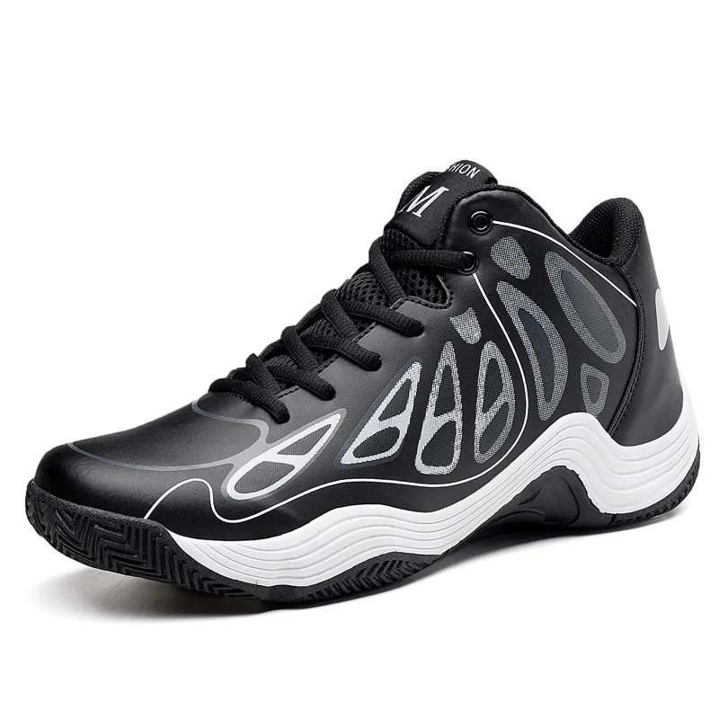 

New Mens Basketball Sneakers High Top Sport Shoes Men Basketball Trainers Leather Gym Training Boots Black Red Yellow Trainers
