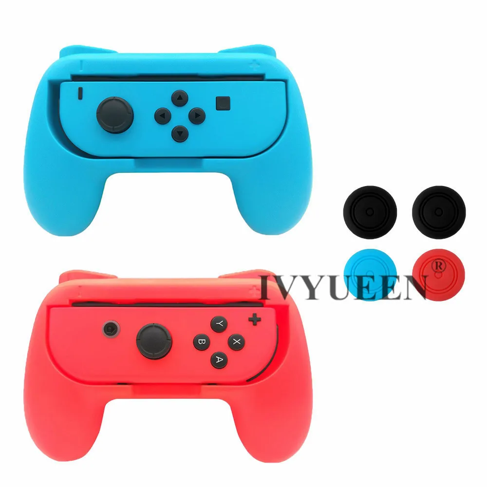 IVYUEEN 2 шт Обновление версии контроллер ручки для пульта Nintendo NS NX Joy-Con консоль Joy Cons держатель-синий/зеленый - Цвет: 1 Blue and Neon Red