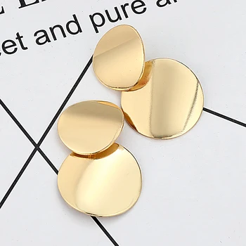 

LOVBEAFAS Statement Earrings Fashion Metal Earrings For Women Gold And Silver Plated Jewelry Simple Vintage Drop Dangle Earrings