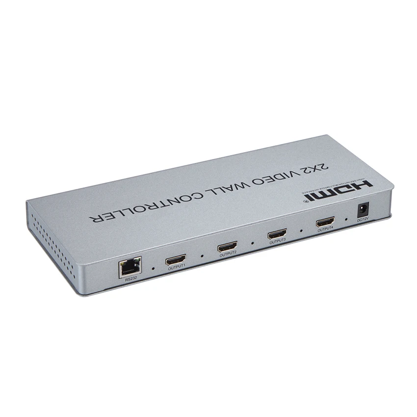 

New 2x2 Video Wall Controller 1 HDMI/DVI Input 4 HDMI Output 1080P Video Processor support 1X2/2X1/3X1/1X4/4X1 with RS232