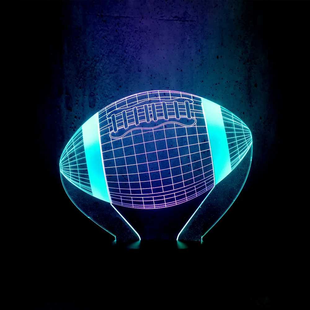 Горячий спортивный американский футбольный мяч 3D лампа смешанный цвет