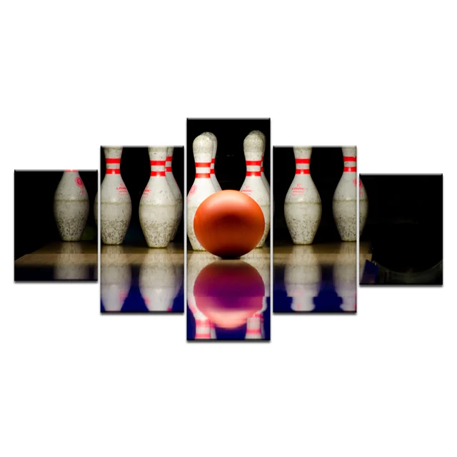 Special Price 5 Pieces/Set Bowling Poster Wall Art Picture Modern Home Decoration Living Room Bedroom Canvas Print Painting Picture NO FRAME