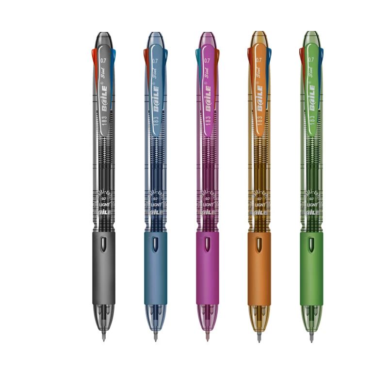 

3 in 1 Ballpoint Pen 0.7mm Multicolor Pens Black/Blue/Red Ink Pen for Marking Writing Office School Supplies Kawaii Statioery
