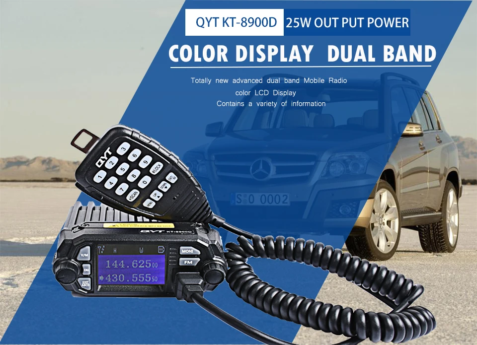 QYT KT 7900D мобильный автомобильный портативный Радиоприемник рация 10км quad band