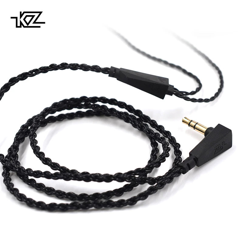 

KZ Black Silver plated wire Earphones Upgrade Cable 0.75mm Pins Detachable Audio Cord for Original ZST/ZS10/ZS6/ZSA/ES4/ZSR/ZS5