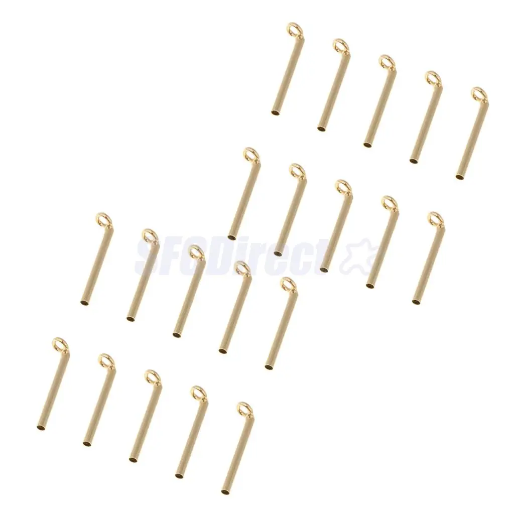 MagiDeal 20pcs Stainless Steel Fishing Rod Guides Tips Repair Kit Rod Building Fishing Tackle Eye Rings 1.1mm 1.2mm