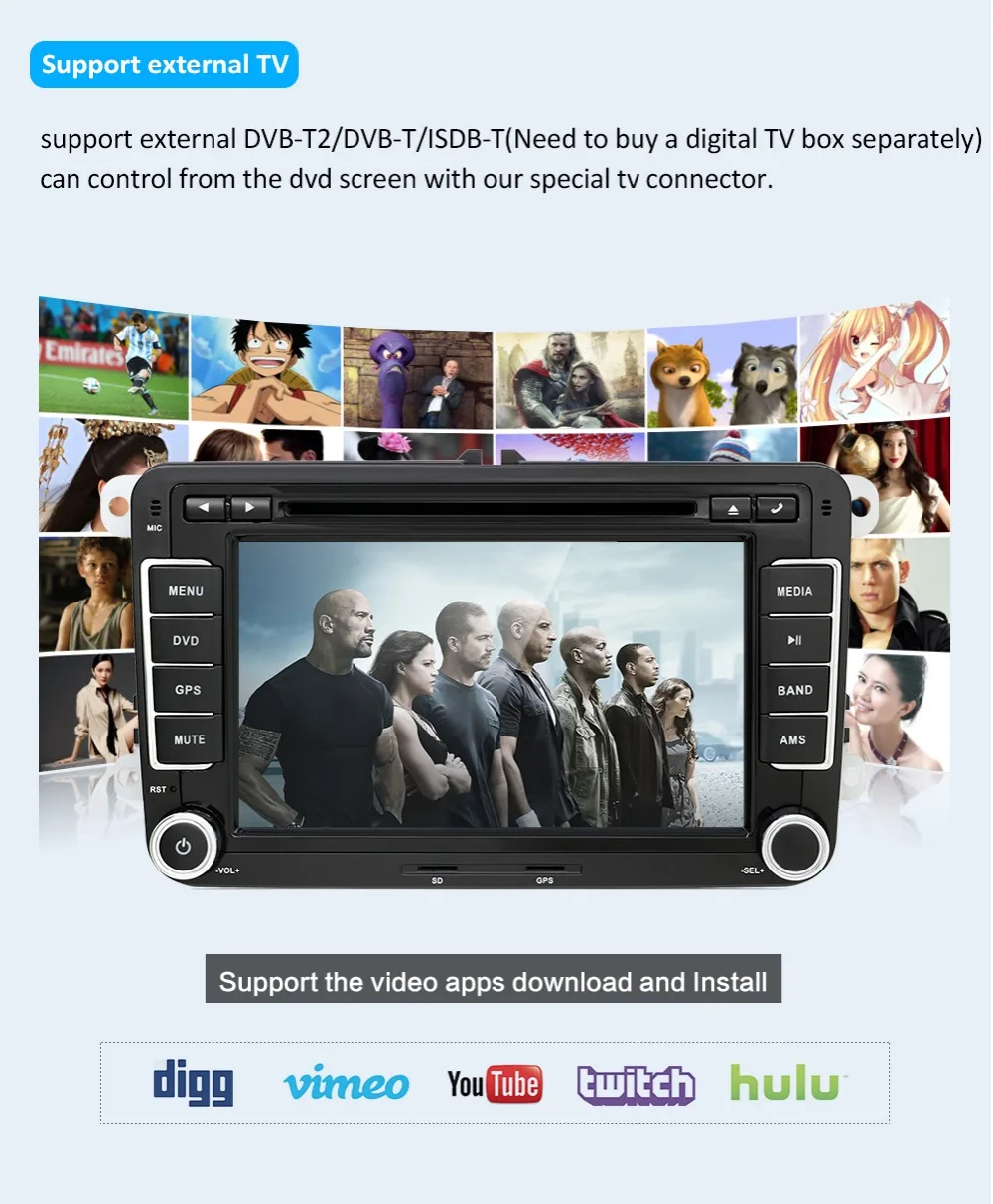 Sale Bosion 2 din  Octa core Android 8.1 Car DVD Player GPS for Volkswagen Passat CC Polo GOLF 5 6 Touran EOS T5 Sharan Tiguan Radio 18