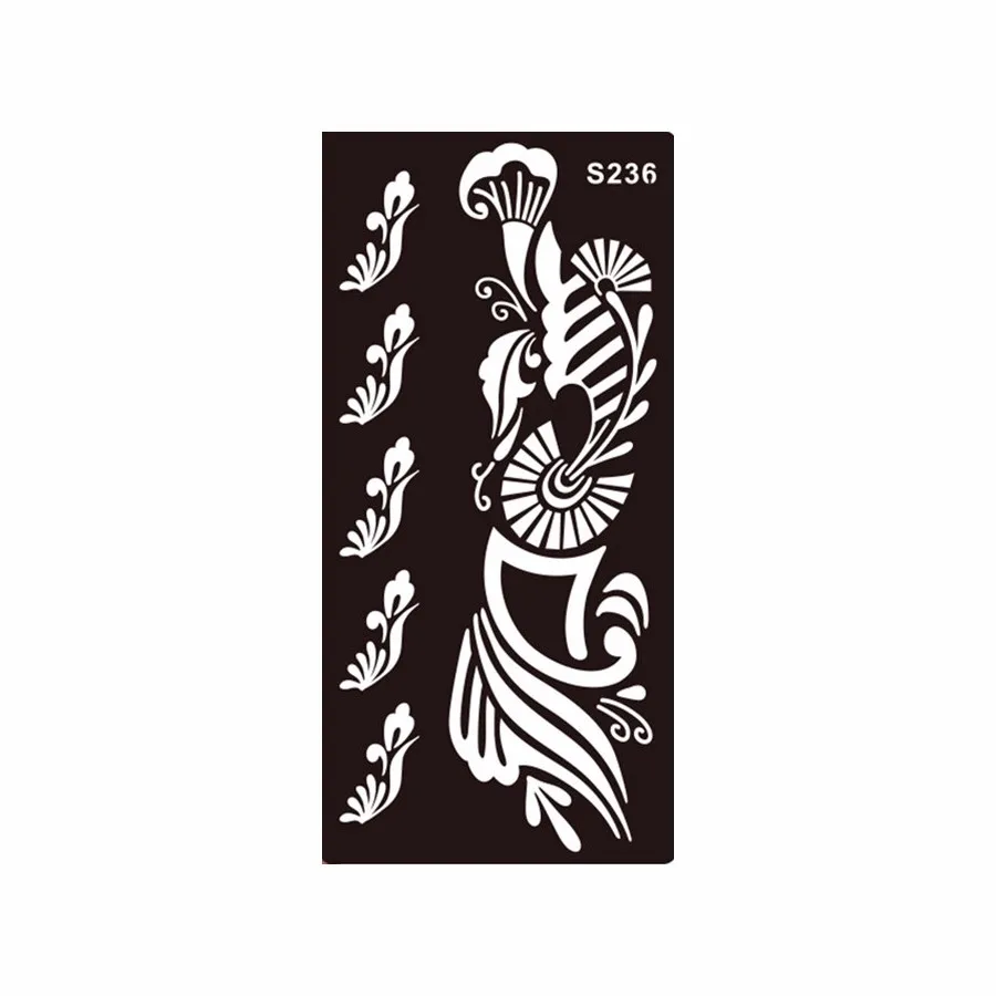 6 Pieces Indian Henna Tattoo Stencil Hollow Black Drawing Women Body Art Ink Infinity Flower Wave Classic Tattoo Stencil S200#06 (1)