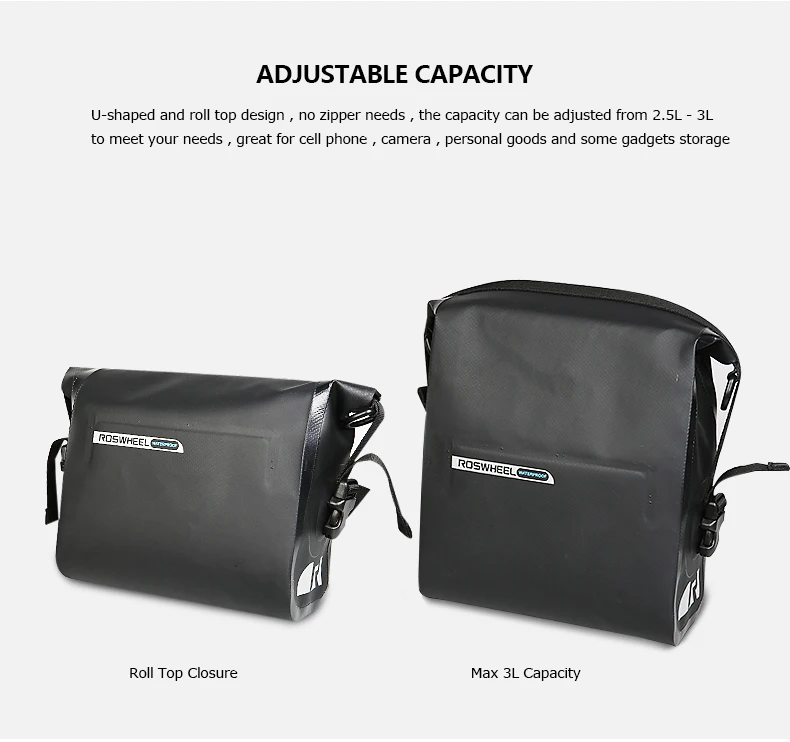 Perfect Roswheel Dry Series Full Waterproof Bike Bicycle Cycling Saddle Pannier Rear Seat Handlebar Bag Trunk Phone Case Holder 4