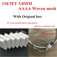 10 шт./партия OD: 3,0 мм 1 м 3 фута USB синхронизация данных зарядное устройство AAA качественный зарядный кабель для iphone 5 6 7 plus с упаковочной коробкой