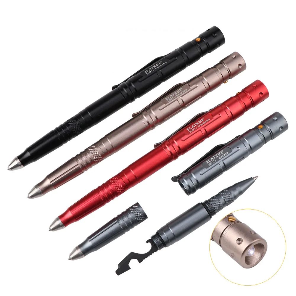 

Multi Function Tactical Pen Emergency Window Breaker Flashlight/Bottle Opener/Wrench/Screwdriver Outdoor Survival EDC Tool