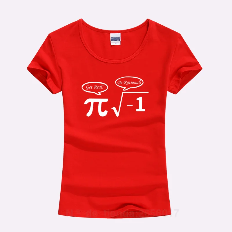 Новинка, модные женские футболки, забавная Футболка с принтом формулы математики, хлопковая облегающая футболка с коротким рукавом для фитнеса, спортивные костюмы, футболка для девочек - Цвет: Red