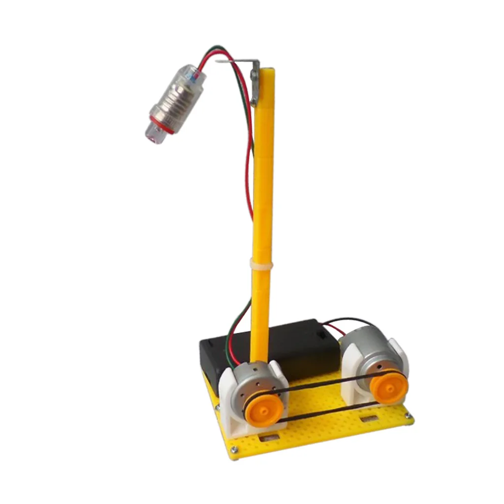 Micro Electricity Power Generator LED Motor Power Table Lamp Kids Assemble Toy