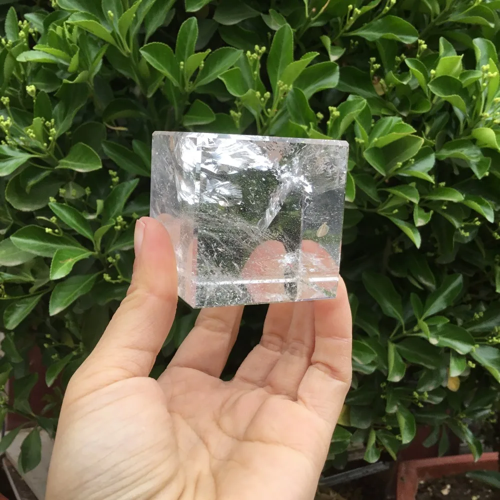 Натуральный прозрачный кристалл кварца куб Кристальный резной куб для украшения