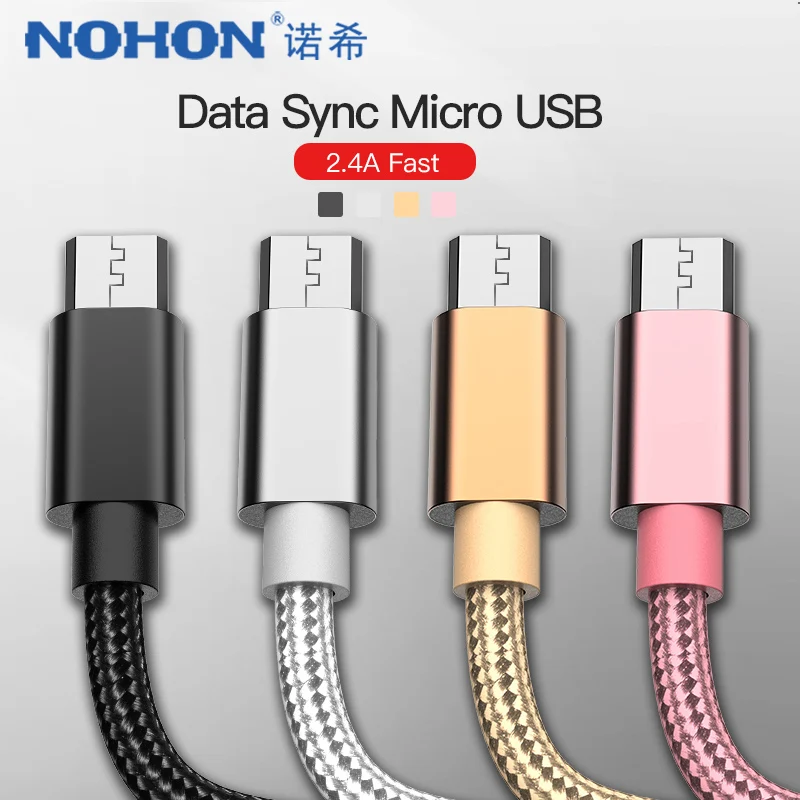 NOHON Micro USB кабель для быстрой зарядки и синхронизации данных Samsung Xiaomi Redmi Note 5 Pro Huawei