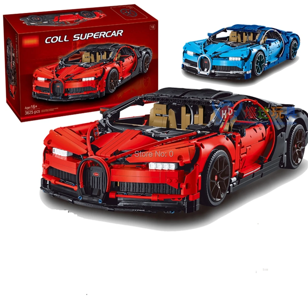 

3388 3625pcs technic blue bugatti chiron racing car supercar building blocks 42083 Bricks Toy