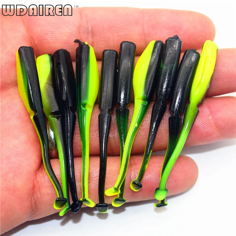 Online 20 Pcs lot Jig Umpan Buatan T Ekor Maggots Silika Gel Berkualitas Tinggi Karet Palsu Kecil 60 Mm 1.2G Lembut worm Pancing Umpan FA 253