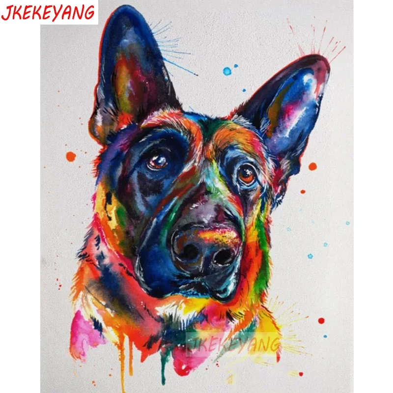 

5D DIY square/round Diamond Painting Watercolor German Shepherd dog Cross Stitch Diamond Embroidery Pattern Rhinestone J1472