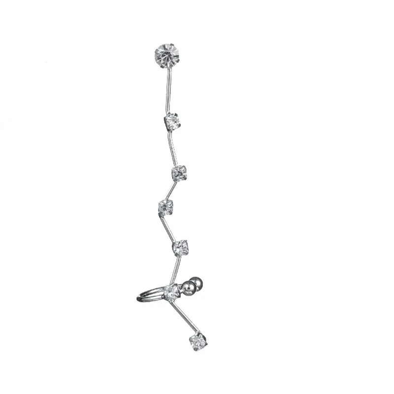 1 единица модный серебряный с кристаллами зажим для ушей геометрические серьги Шарм bijoux зажим для женщин ювелирные изделия