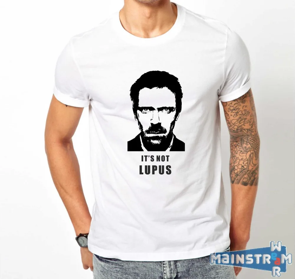Футболка Maglietta Dottor Dr. House it Not Lupus Disegno Unico Hugh Laurie 2019 Летняя мужская брендовая одежда с круглым вырезом хлопковая футболка Футболка Maglietta Dottor Dr. House it Not Lupus Disegno Unico Hugh Laurie 2019 Летняя мужская брендовая одежда с круглым вырезом хлопковая футболка