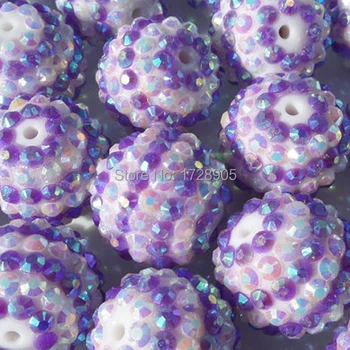 

12mm 14mm 16mm 18mm 20mm 22mm 24mm 26mm 28mm Big Purple White Stripe Rhinestone Bubblegum Beads Chunky Disco Ball Beads