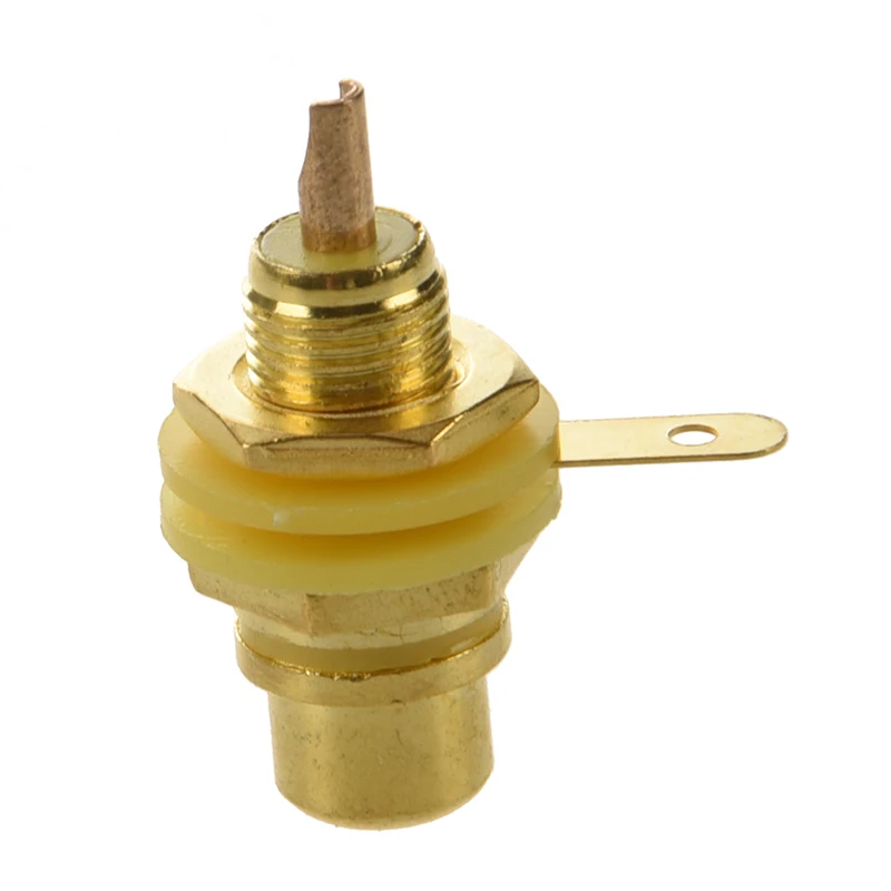 

2 Pcs Gold Tone Alloy Female Socket Soldering RCA Audio Connector
