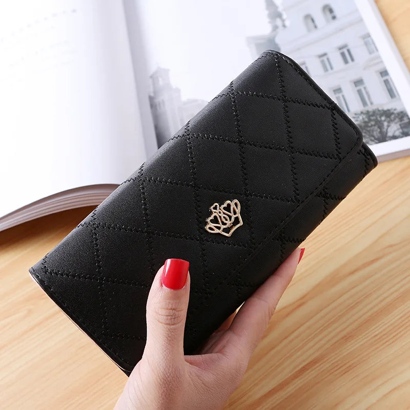 

Fashion Wallet Women Hand Bags Lady Coin purse Ling Metal Crown Women wallet