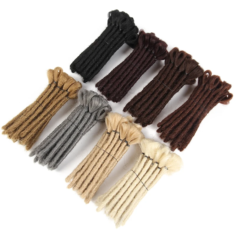 

SAMBRAID Short Handmade Dreadlocks Hair Extensions 15CM Crochet Hair Synthetic Braiding Hair faux locs For Men Crochet Braids