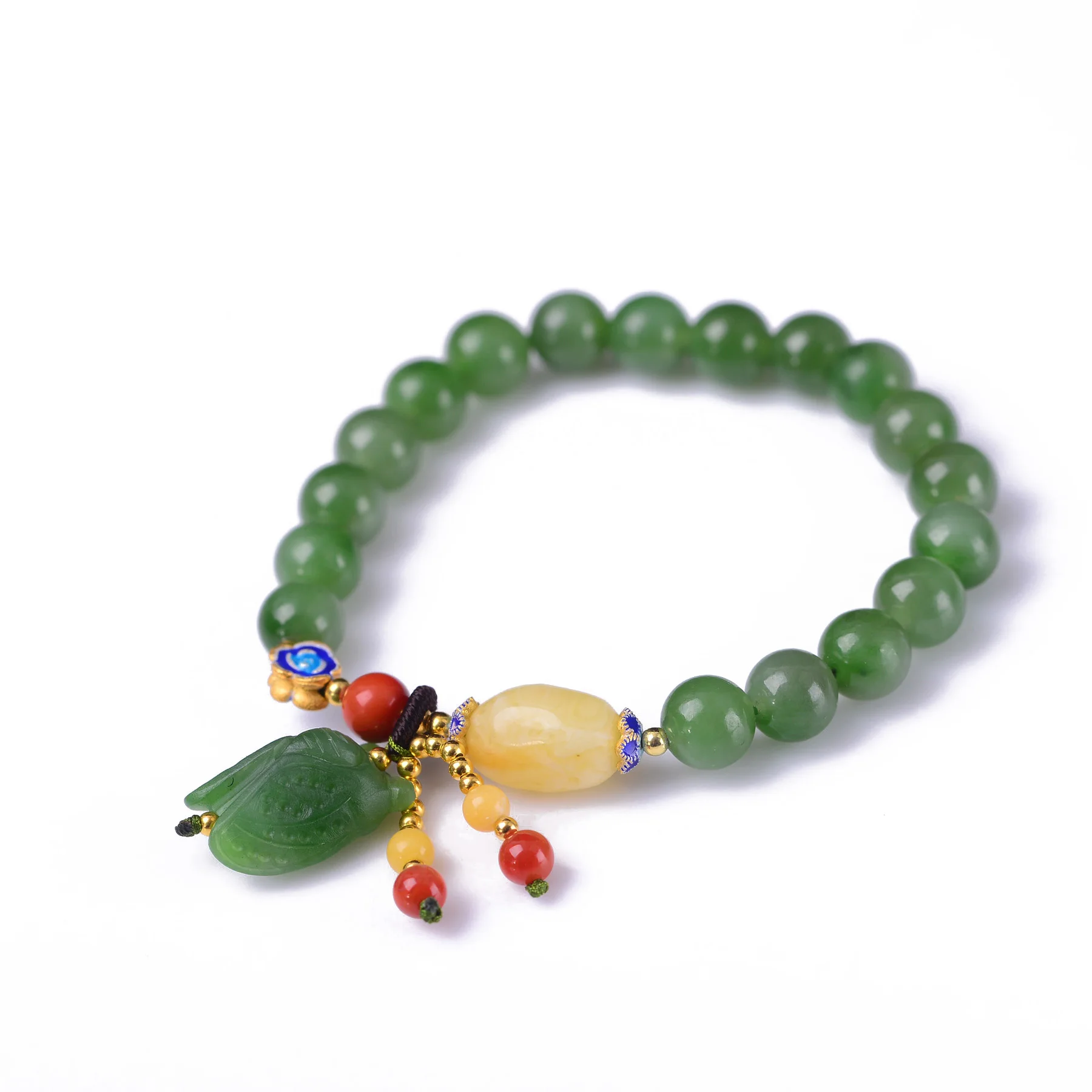 

Handmade Authentic Green Crystal Beads Bracelets 8mm