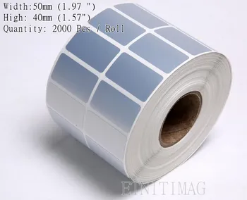 

2000 Labels Sticker 50x40mm Thermal Transfer Blank Matte Silver PET Label For Serial Numbering and Bar Code Print free delivery