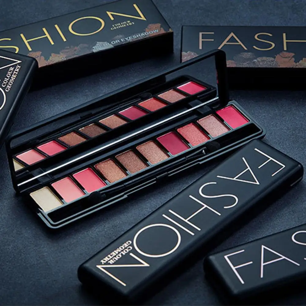 

Eyeshadow Palette 10 Colors Makeup Pigments Waterproof Make up Palette Brown/black/blue pink/purple/white/green/gray/yellow/red