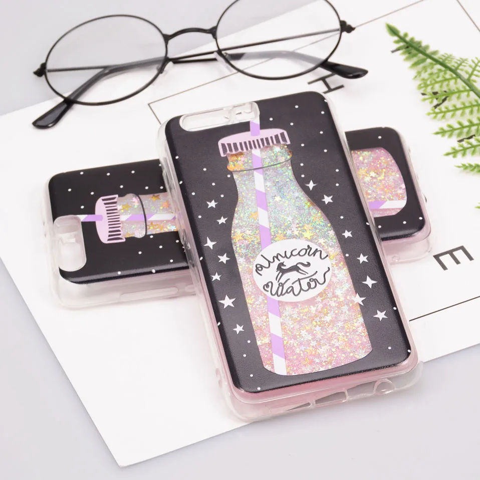 Reaoom for Huawei Honor 9 Case Glitter Dynamic Liquid Colorful Star Quicksand Cute Bottle Unicorn Cover for Huawei Honor 9       (8)