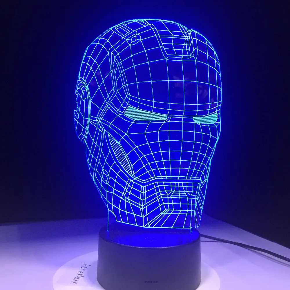 

3D Night Light Lumiere Marvel Avengers LED Optical Illusion Lamp, 7 Colors Change, Smart Touch/Remote Control, Cool Gift Decor