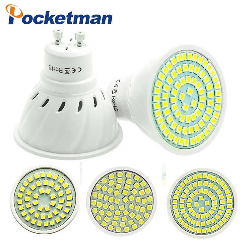 20 unids/lote GU10 LED Bombillas E27 MR16 LED Bombilla Ahorro Energético 220 V SMD 2835 Lamparas Lampada De punto bombillas