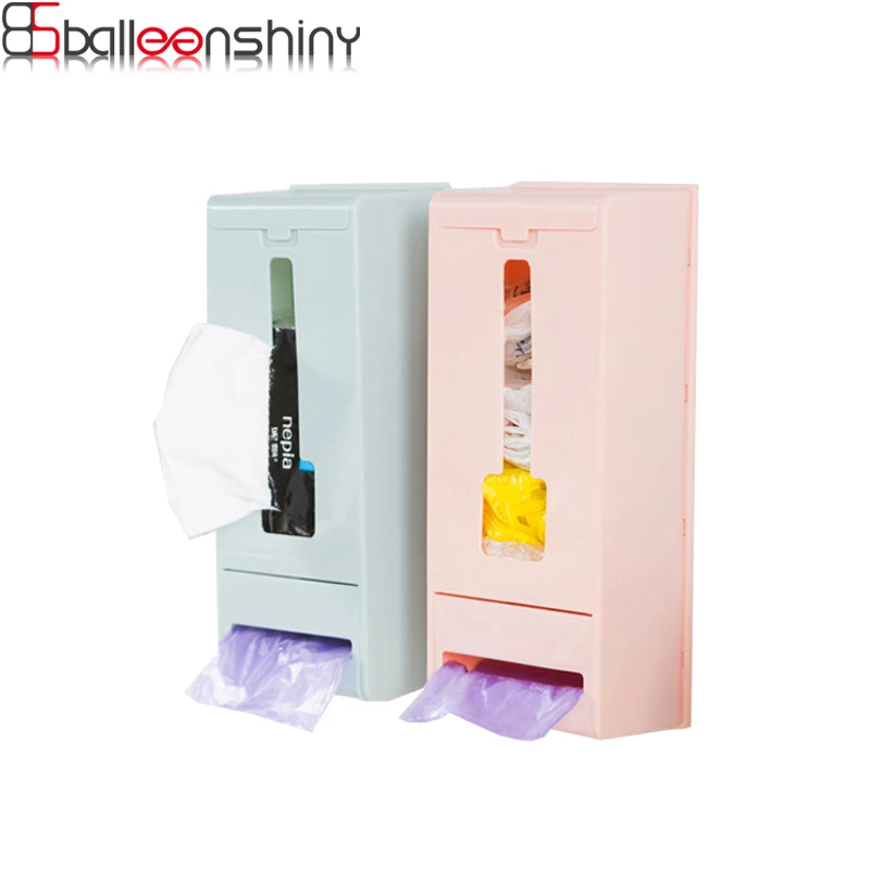 

BalleenShiny Plastic Storage Box Wall Hanging Type Garbage Bag Box Kitchen Sundry Organizer