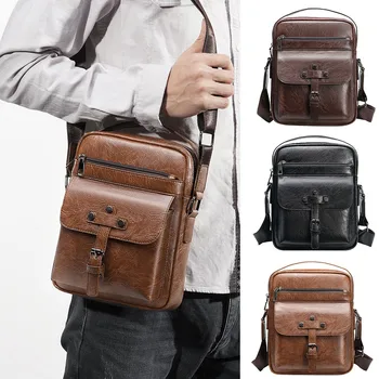 

Gentleman Handbags Crossbody bag Men Vintage Shoulder bags Crossbody Bags Retro Zipper Handbags business briefcase