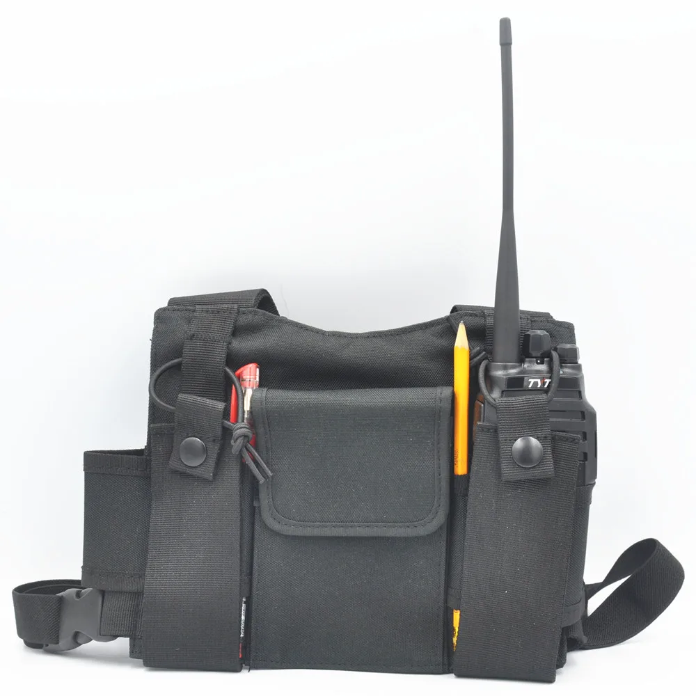 

High Quality Nylon Radio Bag 3in1 Chest Front Pouch Tactical Vest Multifunction for two way radio Walkie Talkie Military design