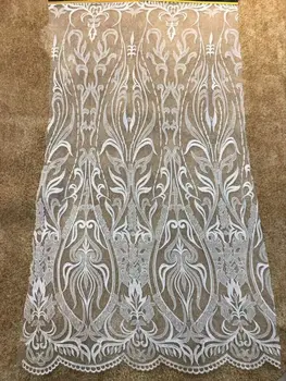 

Newest Design High Quality French Embroidery Mesh Lace African Net Tulle lace Fabrics For Wedding Dress Lace Cloth
