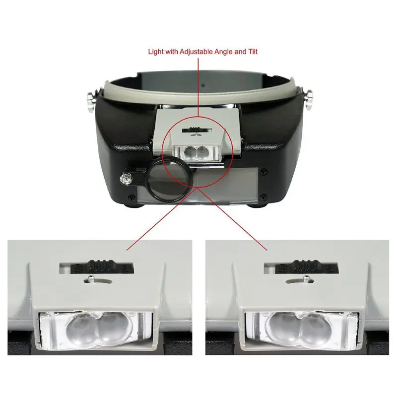 Helmet Magnifying Glass LED Illuminated Watch Repair Loupe Headband Magnifier Helmet Magnifying Glass LED Illuminated Watch Repair Loupe Headband Magnifier